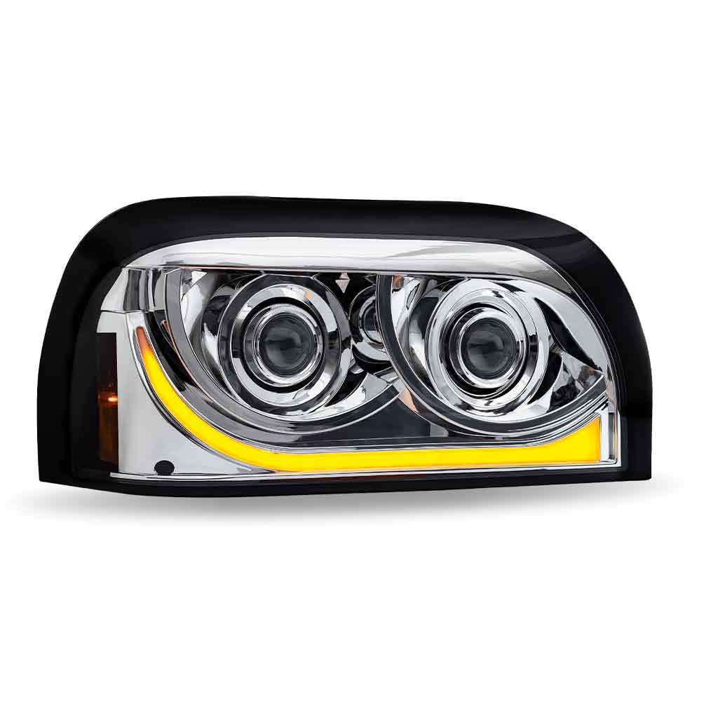 FTL. Century LED Projector Headlight Assembly with LED Glow Position, Turn & Marker Accent - Chrome (Passenger Side) - Thumbnail 2
