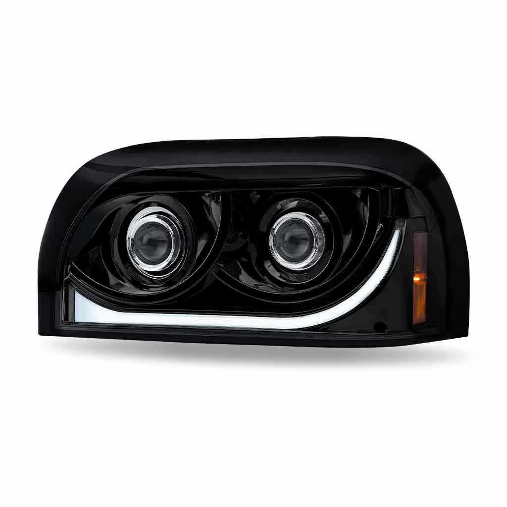 FTL. Century LED Projector Headlight Assembly with LED Glow Position, Turn & Marker Accent - Black (Driver Side) - Thumbnail 2