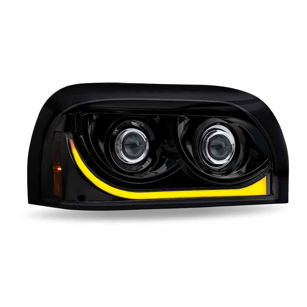 FTL. Century LED Projector Headlight Assembly with LED Glow Position, Turn & Marker Accent - Black (Passenger Side) - Thumbnail 4