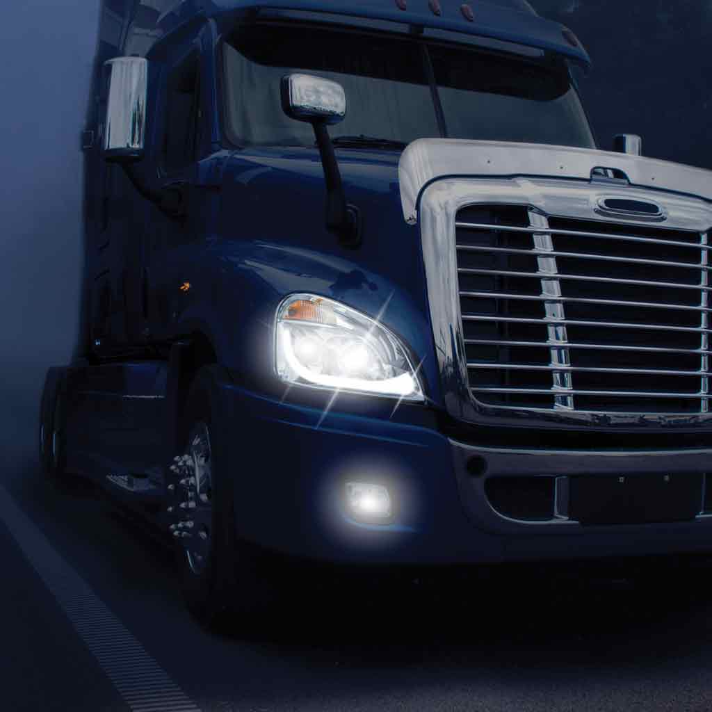 FTL. Cascadia LED Projector Headlight Assembly with LED Glow Position, Turn & Marker Accent - Chrome (Passenger Side) - Thumbnail 5