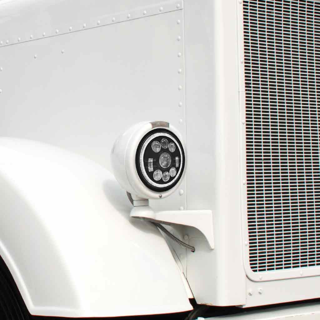 7" LED Projector Headlight with Glow Position LED Halo - Combination High & Low Beam | 3000 Lumens - Thumbnail 5