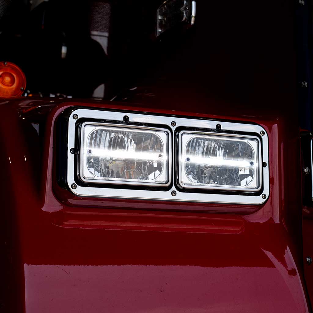 4" x 6" LED Reflector Headlight with Glow Position LED Accent - High Beam | 2200 Lumens - Thumbnail 5