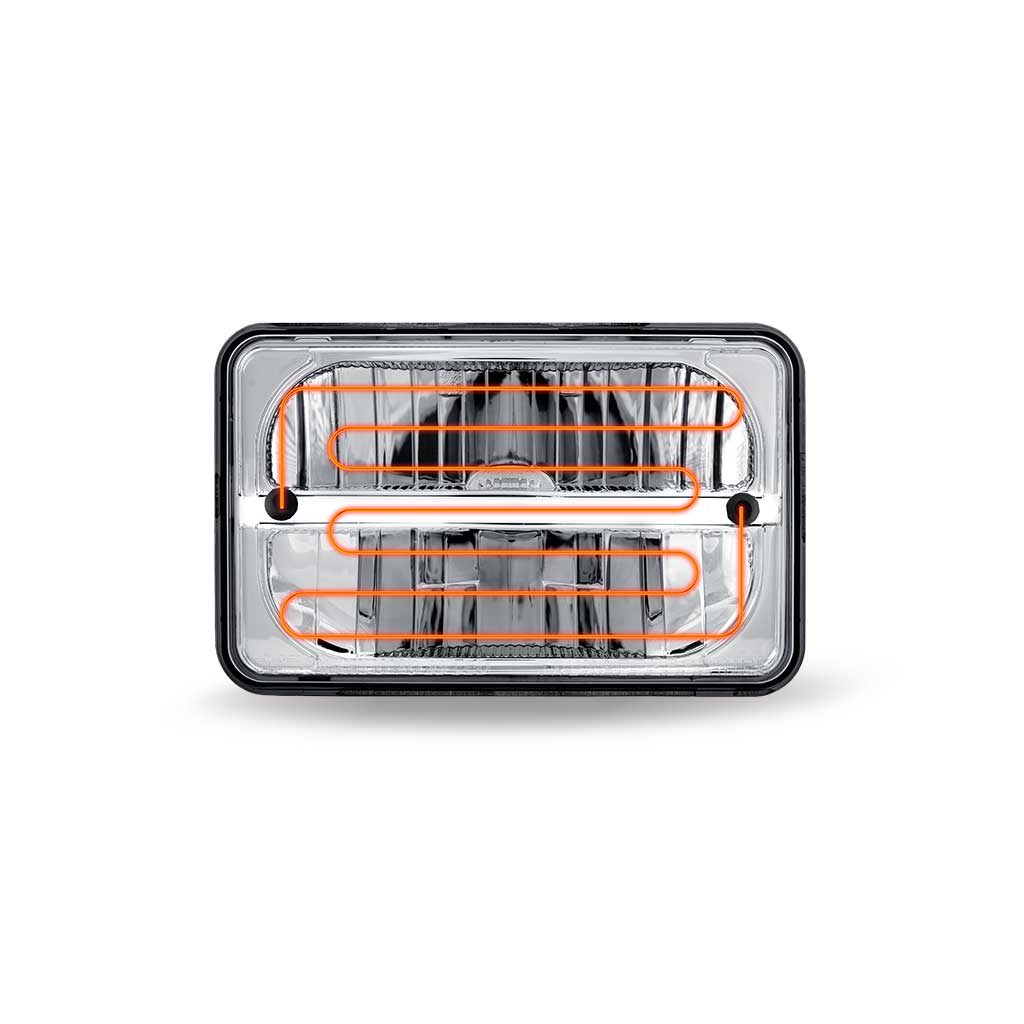 4" x 6" Heated LED Reflector Headlight with Glow Position LED Accent - High Beam | 2200 Lumens - Thumbnail 4