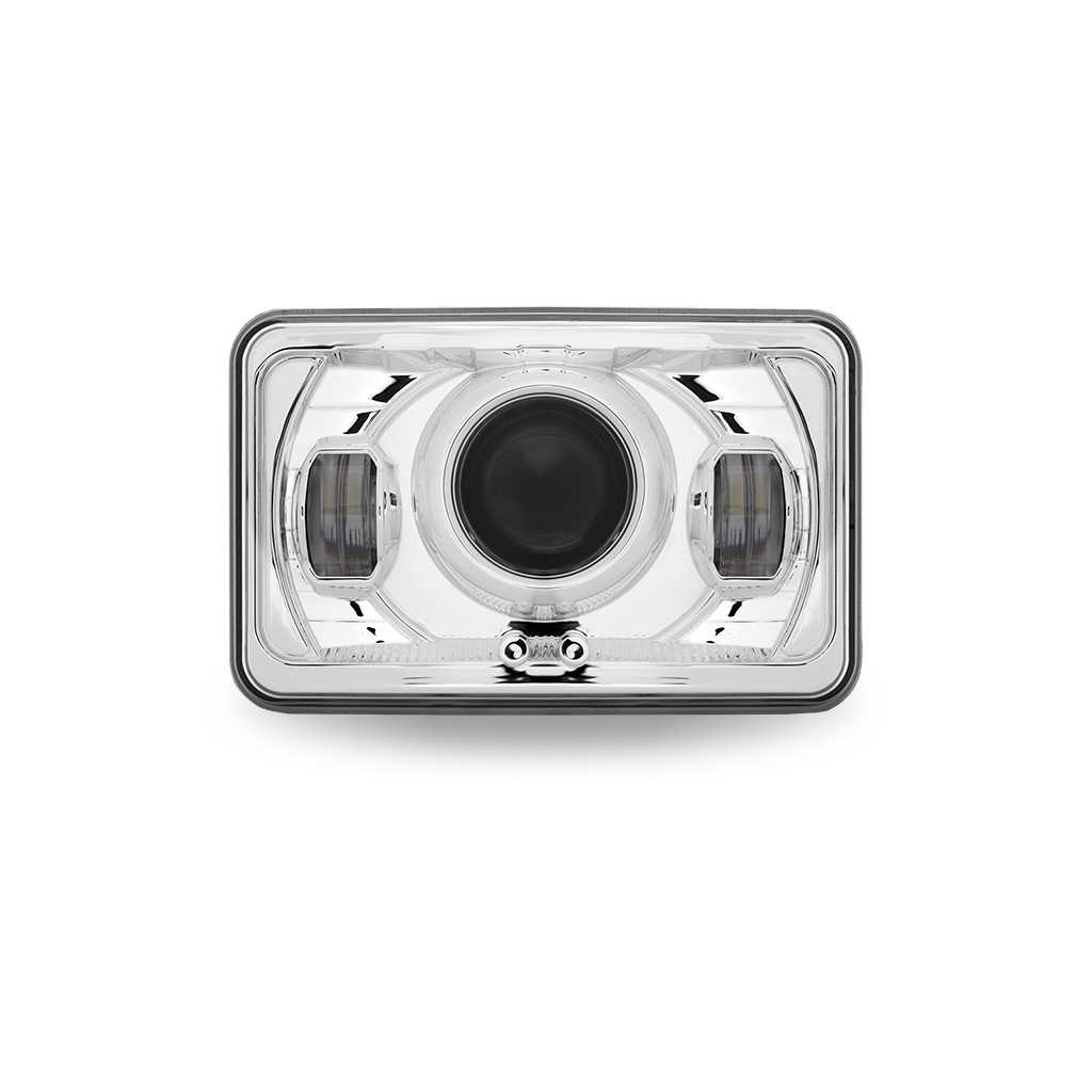 4" x 6" LED Projector Headlight with Optional Backlit Auxiliary - Low Beam | 1200 Lumens
