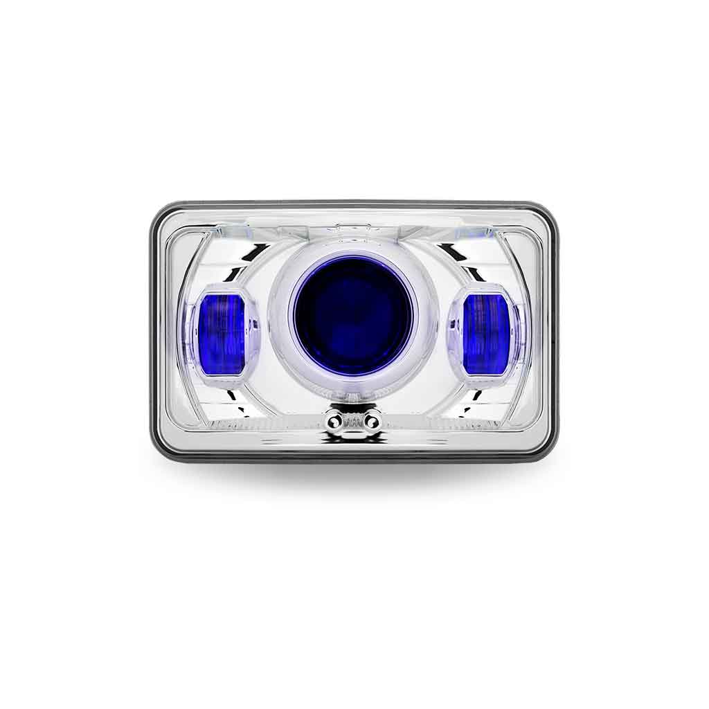 4" x 6" LED Projector Headlight with Optional Backlit Auxiliary - Low Beam | 1200 Lumens - Thumbnail 3