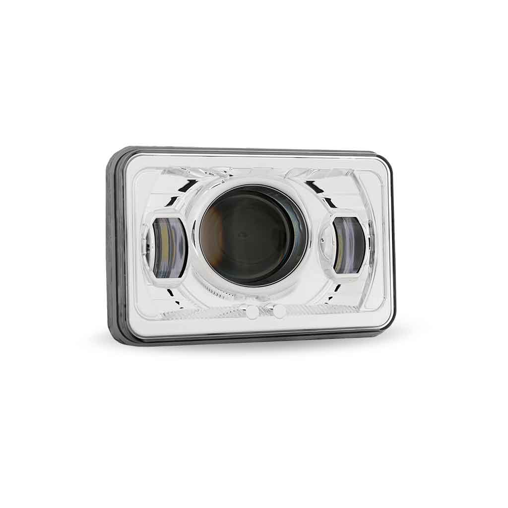 4" x 6" LED Projector Headlight with Optional Backlit Auxiliary - High Beam | 2250 Lumens - Thumbnail 4
