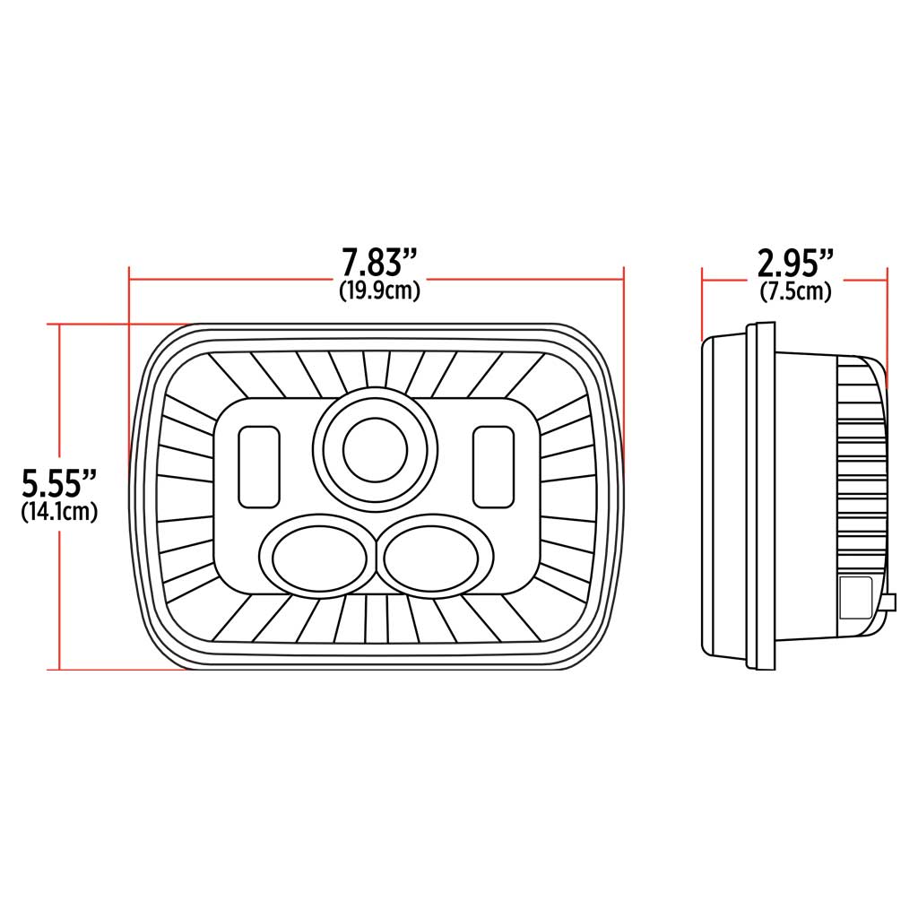 5" x 7" LED Projector Headlight - Combination High & Low Beam | 4000 Lumens - Thumbnail 3
