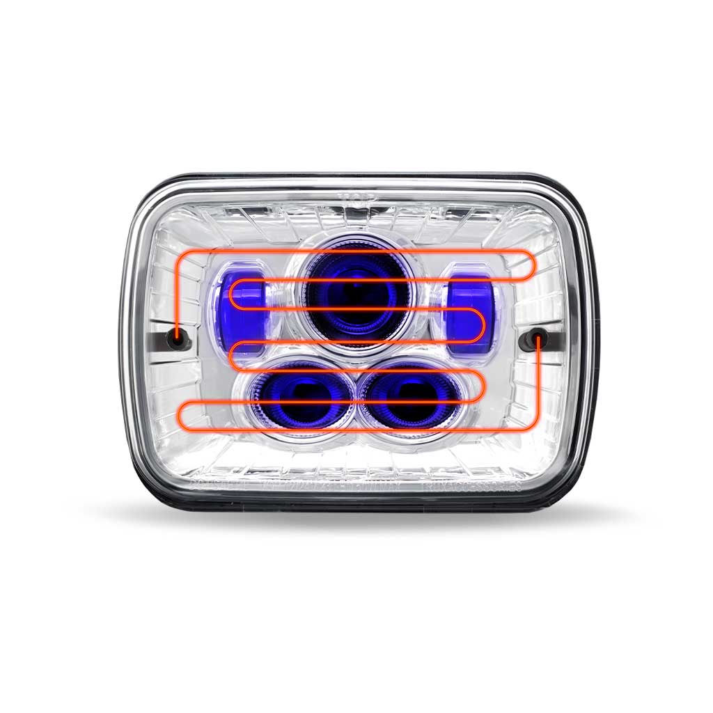 5" x 7" Heated LED Projector Headlight - Combination High & Low Beam | 4000 Lumens - Thumbnail 9