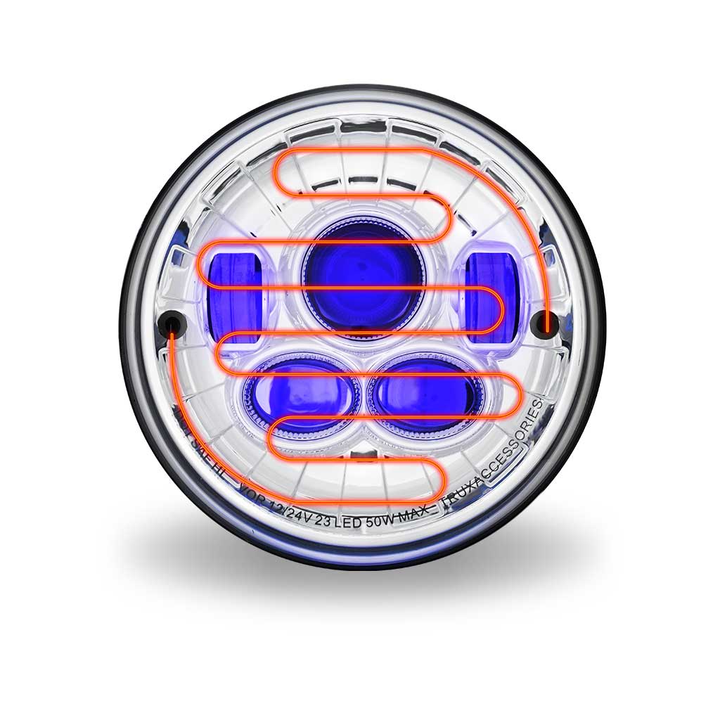 7" Heated LED Projector Headlight - Combination High & Low Beam | 6200 Lumens - Thumbnail 9