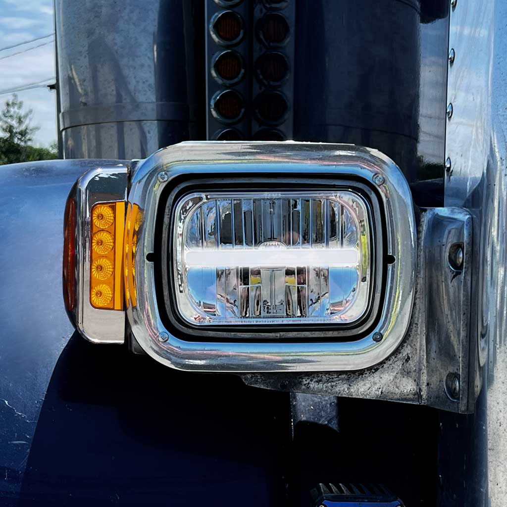 5" x 7" LED Reflector Headlight with Glow Position LED Accent - Combination High & Low Beam | 2200 Lumens - Thumbnail 3