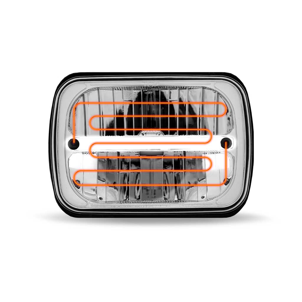 5" x 7" Heated LED Reflector Headlight with Glow Position LED Accent - Combination High & Low Beam | 2200 Lumens - Thumbnail 8