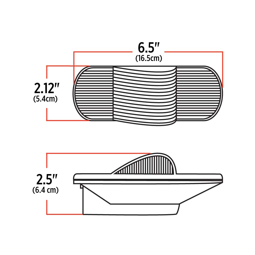 Amber Turn Signal & Marker LED Oval Hump Light (18 Diodes) - Thumbnail 4