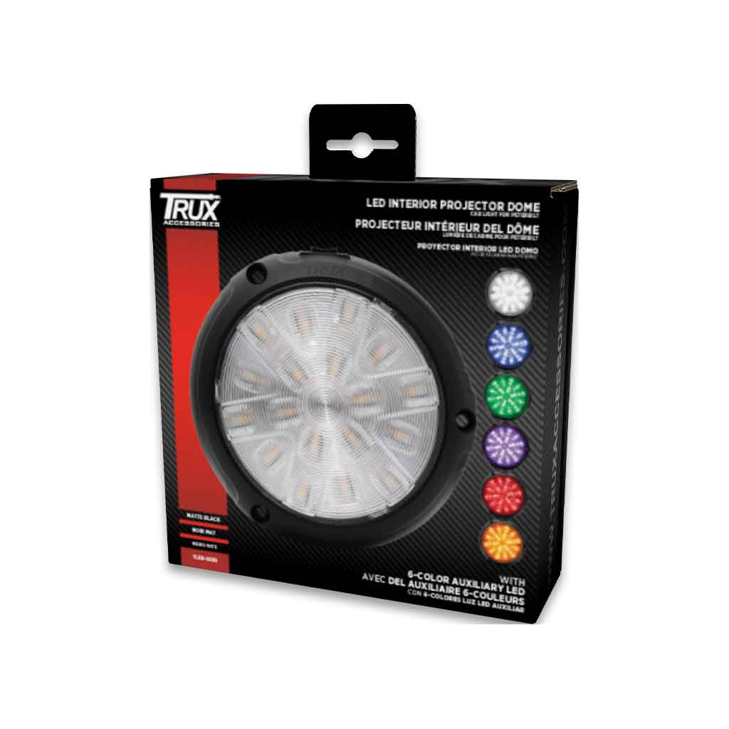 LED Interior Projector Dome 7-Color Cab Light for Peterbilt - Black - Thumbnail 6