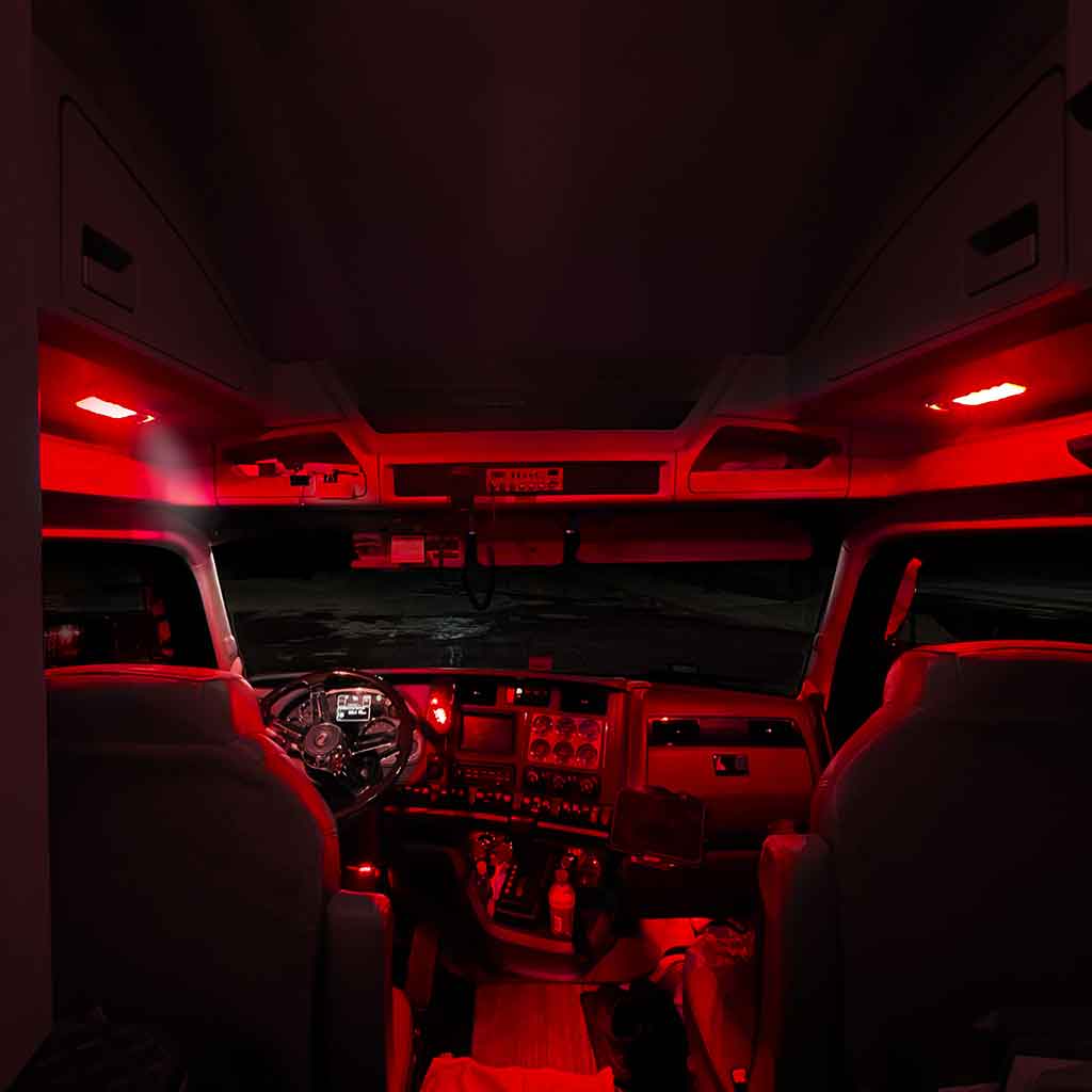 LED Interior Projector Dome & Map 7-Color Cab Light for Kenworth - Chrome - Thumbnail 22