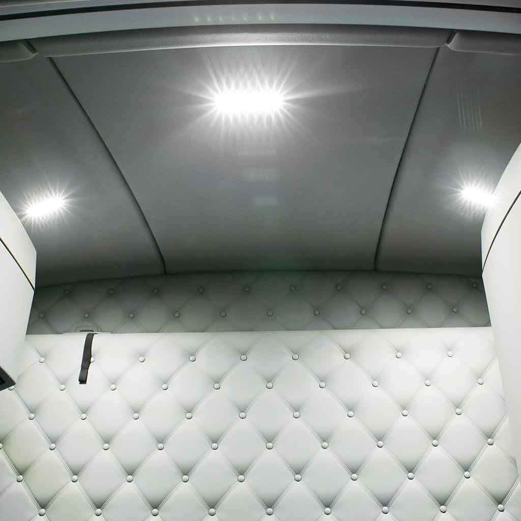 LED Interior Projector Dome 7-Color Cab & Sleeper Light for Kenworth & Peterbilt - Chrome