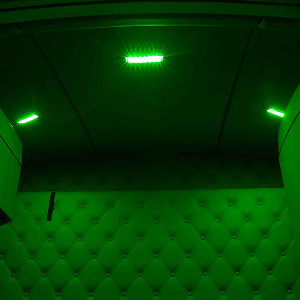 LED Interior Projector Dome 7-Color Cab & Sleeper Light for Kenworth & Peterbilt - Chrome - Thumbnail 2