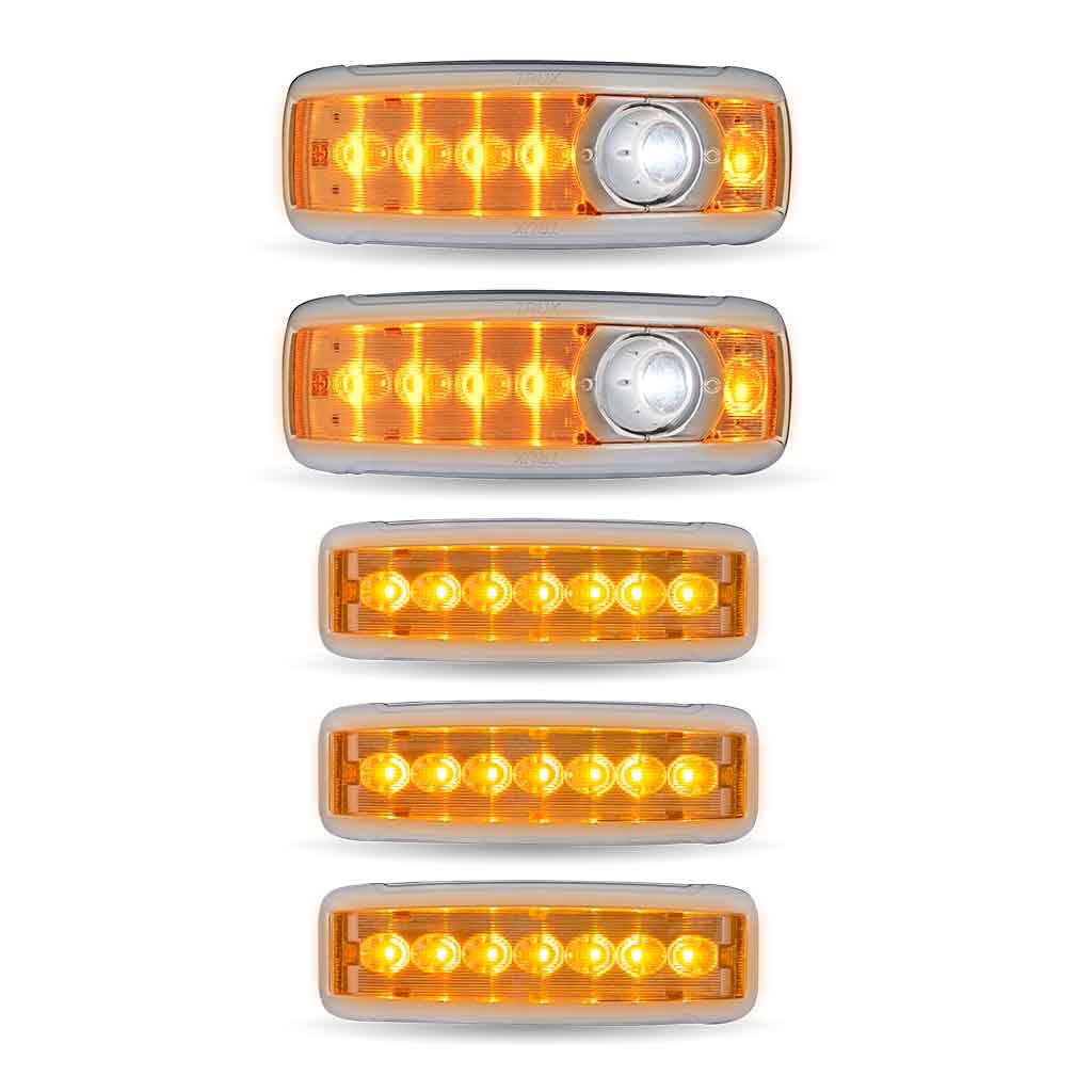 LED Interior Projector Dome 7-Color Cab & Sleeper Lighting Kit for Kenworth - Chrome