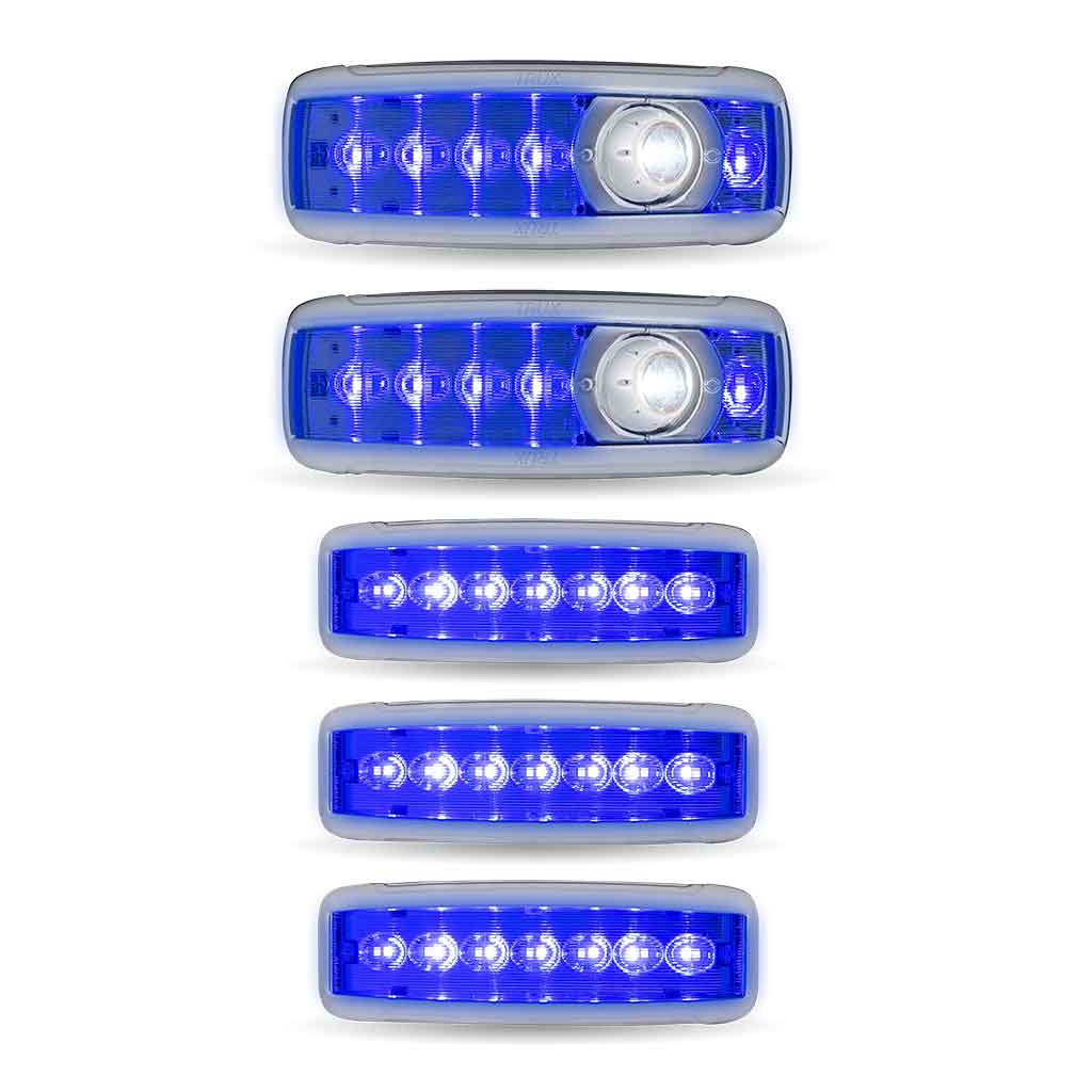 LED Interior Projector Dome 7-Color Cab & Sleeper Lighting Kit for Kenworth - Chrome - Thumbnail 2