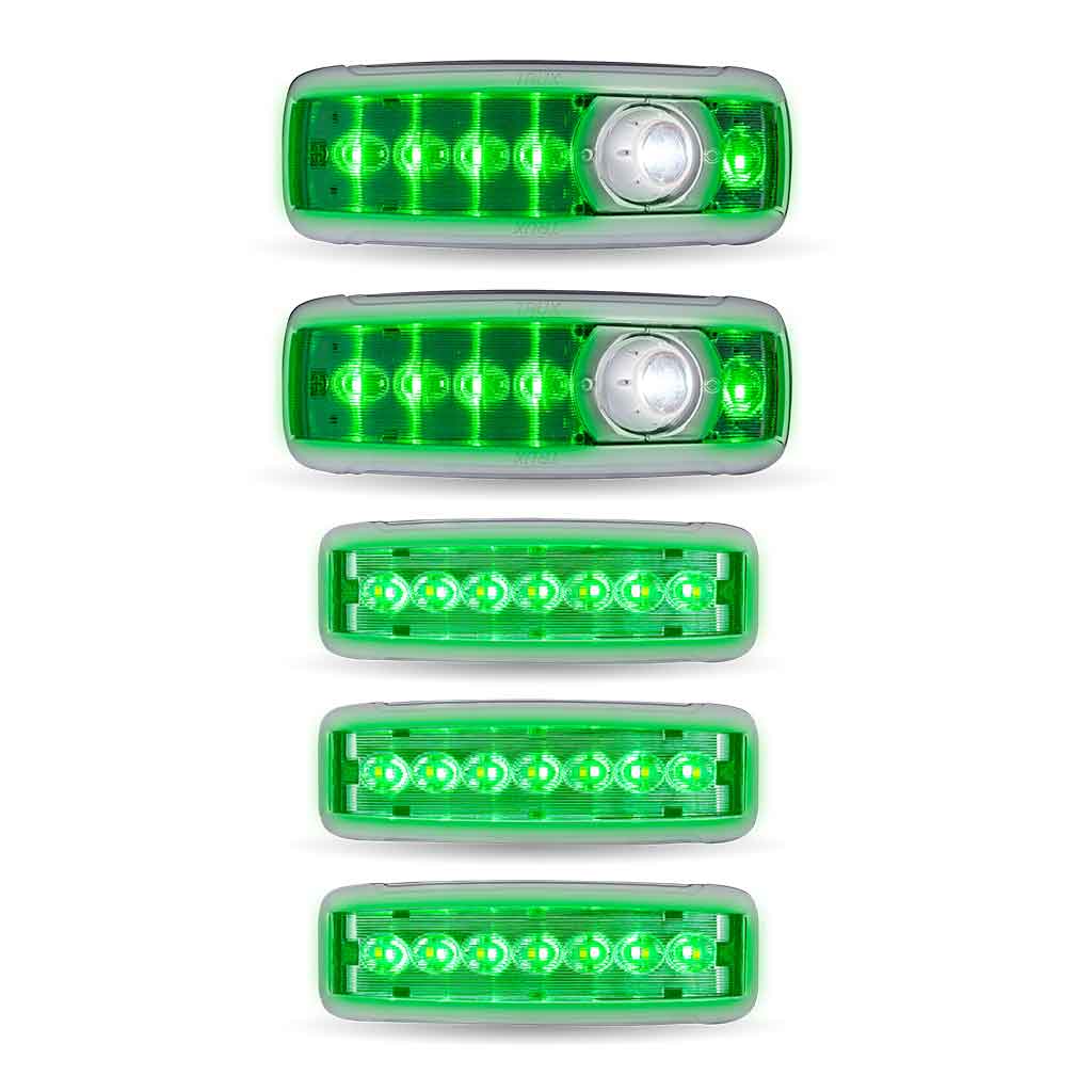 LED Interior Projector Dome 7-Color Cab & Sleeper Lighting Kit for Kenworth - Chrome - Thumbnail 3