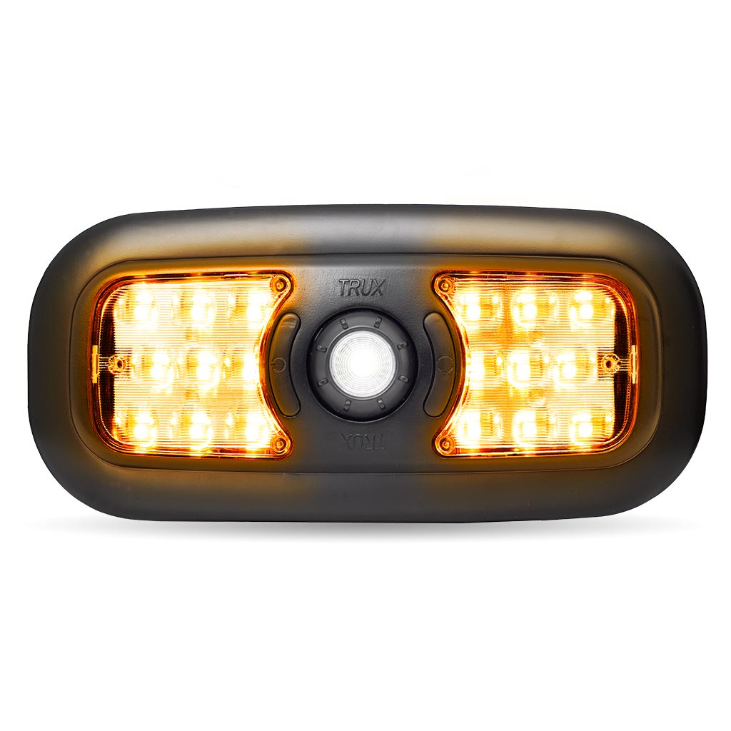 LED Interior Projector Dome & Map 7-Color Cab Light for Peterbilt - Black - Thumbnail 2