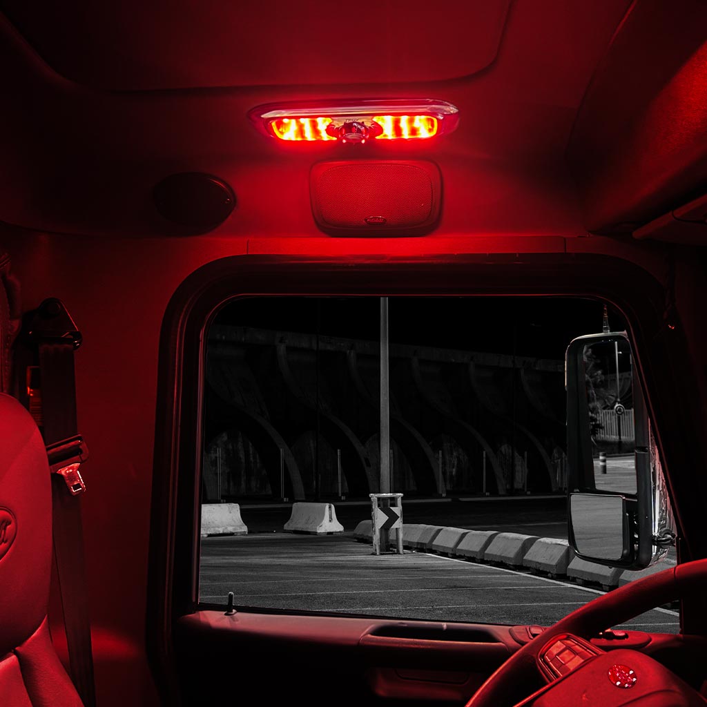 LED Interior Projector Dome & Map 7-Color Cab Light for Peterbilt - Black - Thumbnail 11