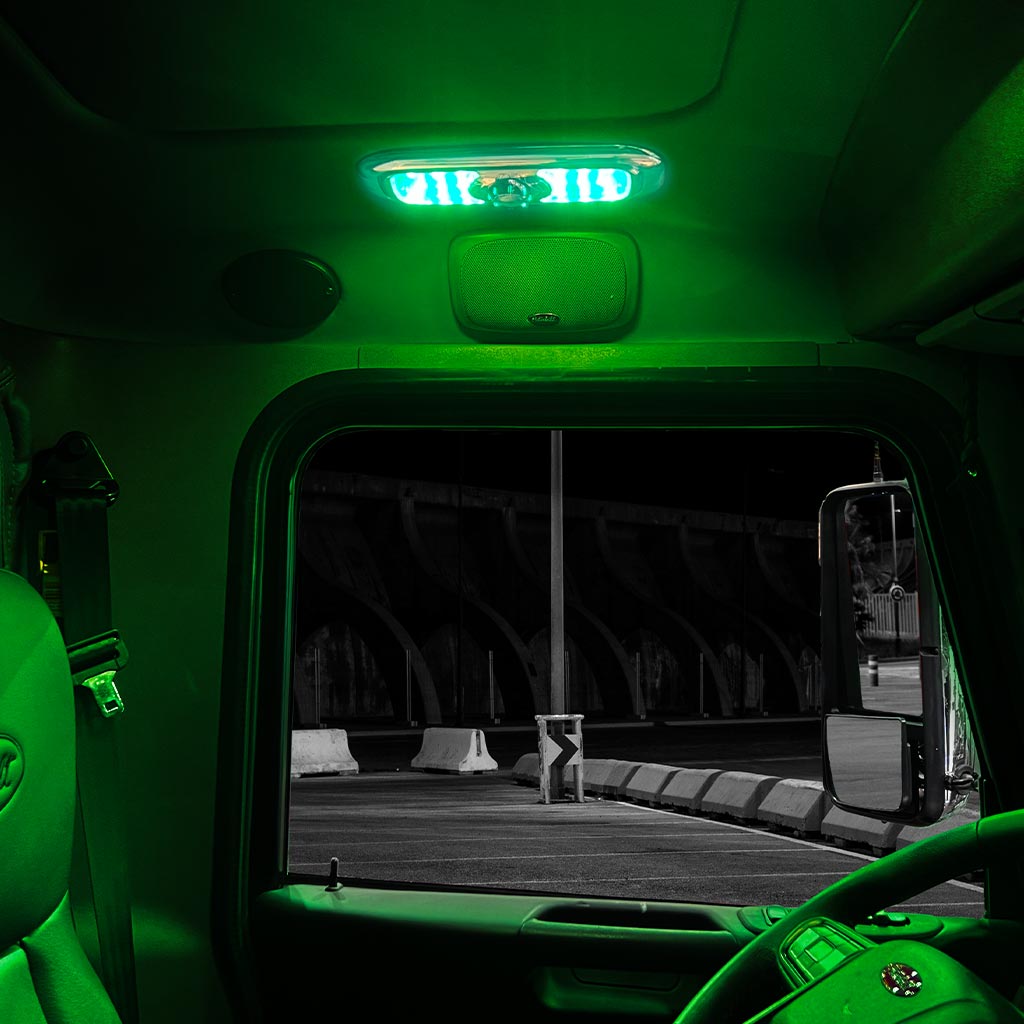 LED Interior Projector Dome & Map 7-Color Cab Light for Peterbilt - Black - Thumbnail 3