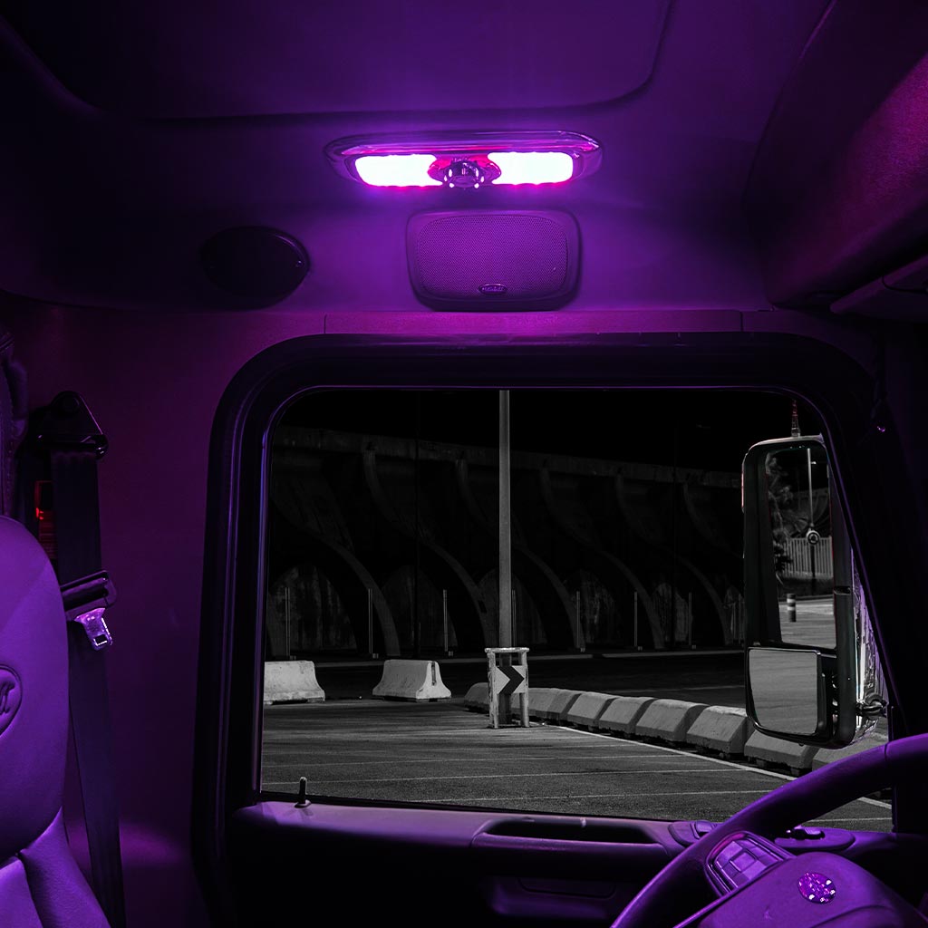 LED Interior Projector Dome & Map 7-Color Cab Light for Peterbilt - Black - Thumbnail 10