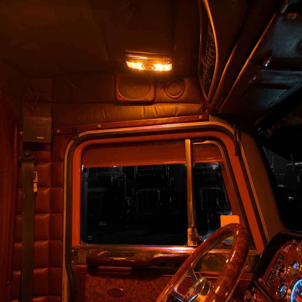 LED Interior Projector Dome & Map 7-Color Cab Light for Peterbilt - Black - Thumbnail 21