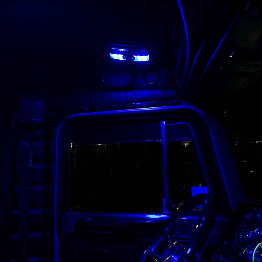 LED Interior Projector Dome & Map 7-Color Cab Light for Peterbilt - Black - Thumbnail 5