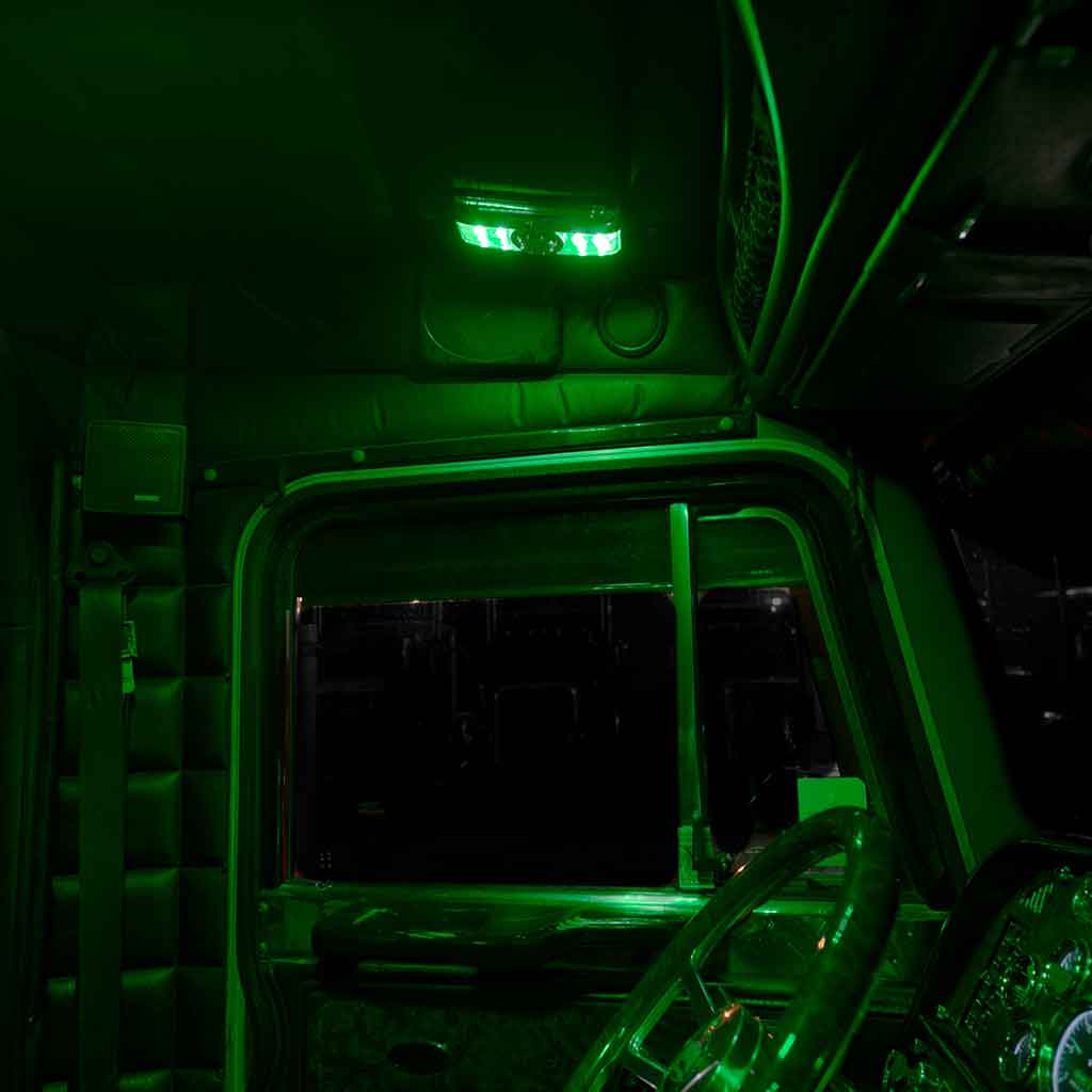 LED Interior Projector Dome & Map 7-Color Cab Light for Peterbilt - Black - Thumbnail 6