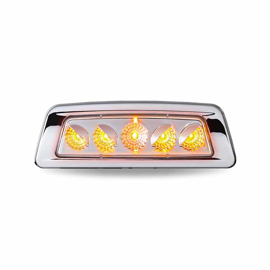 Clear Amber Turn & Marker Kenworth/Peterbilt LED Fender Light - 5 Diodes | Driver Side