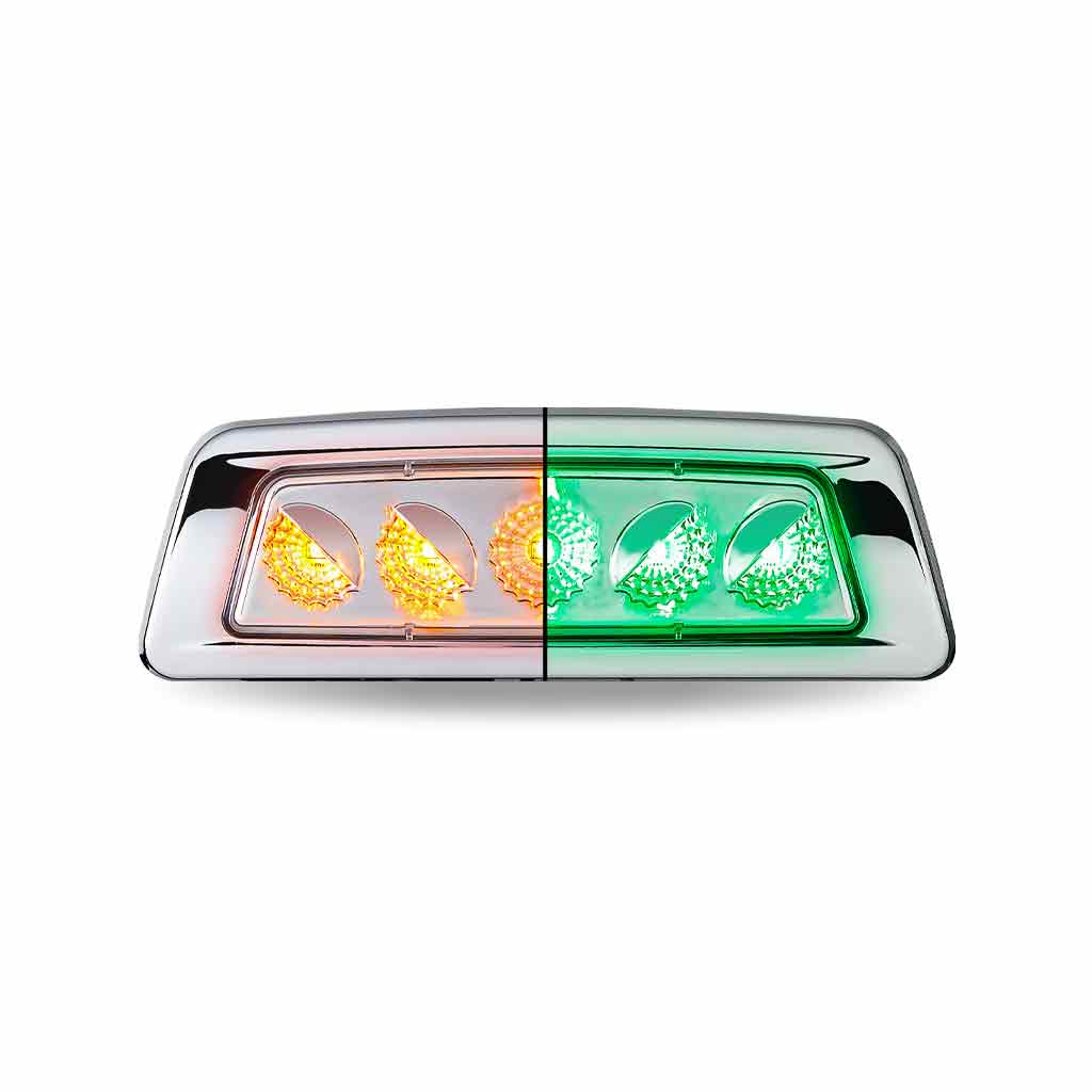 Amber Turn & Marker to Green Auxiliary Kenworth/Peterbilt LED Fender Light - 5 Diodes | Passenger Side