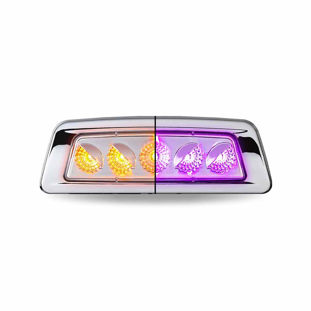 Amber Turn & Marker to Purple Auxiliary Kenworth/Peterbilt LED Fender Light - 5 Diodes | Passenger Side