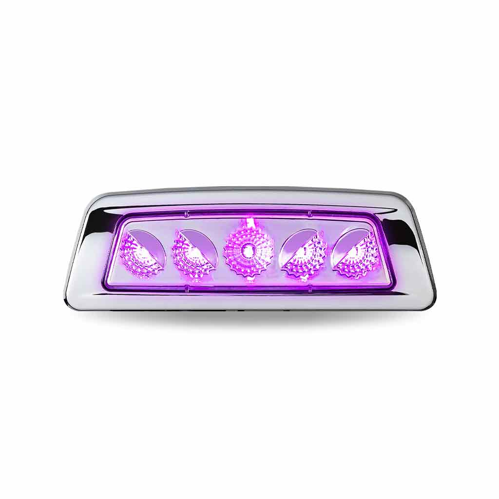 Amber Turn & Marker to Purple Auxiliary Kenworth/Peterbilt LED Fender Light - 5 Diodes | Passenger Side - Thumbnail 5