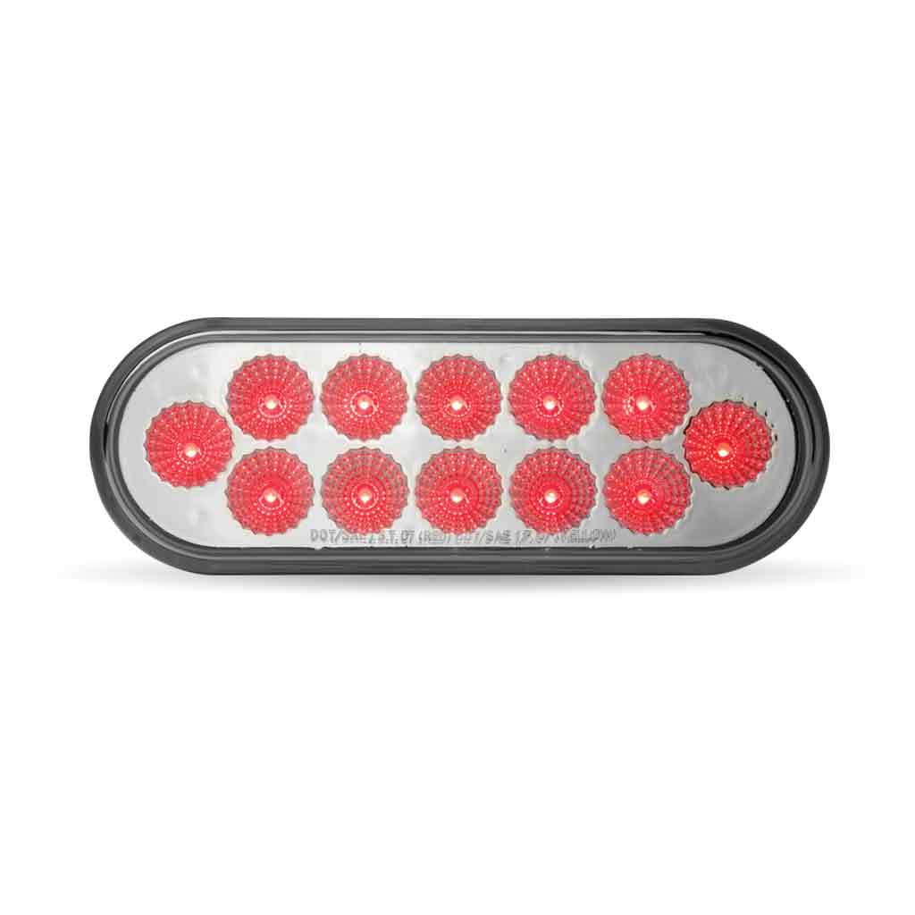 Oval Clear Red LED Stop, Turn & Tail Light - Thumbnail 4