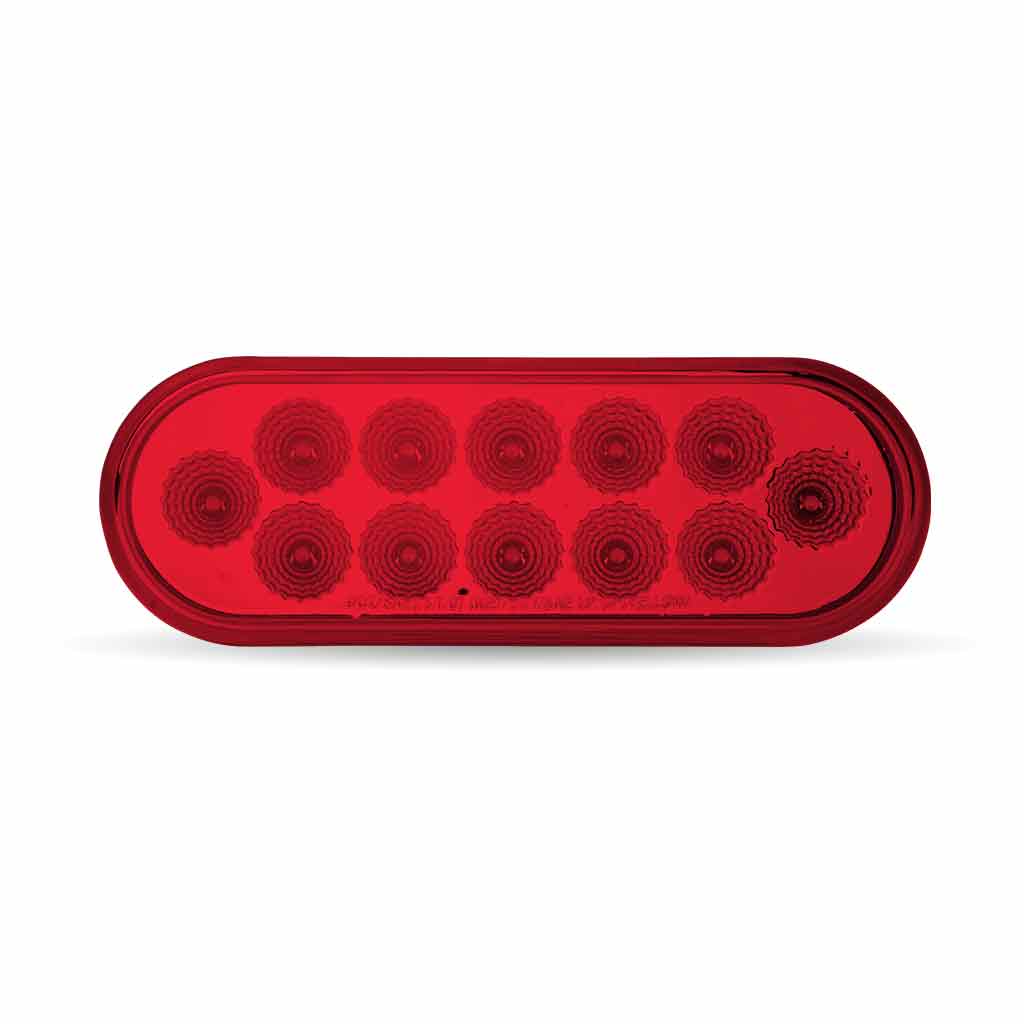 6" Red Stop, Turn & Tail LED Oval Light - 12 Diodes