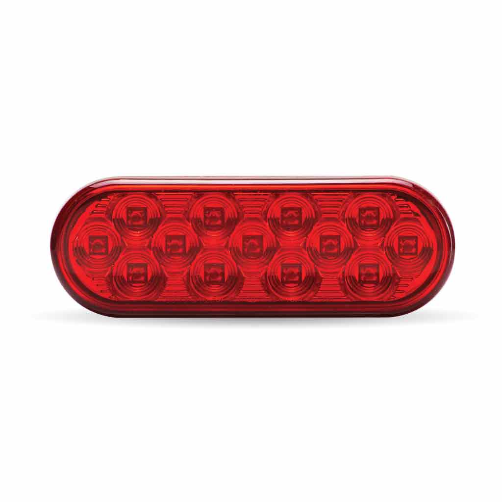 6" Red Stop, Turn & Tail Oval Mirror LED Light - 13 Diodes - Thumbnail 2