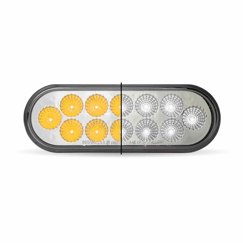 6" Amber Turn & Marker to White Auxiliary LED Oval Light - 12 Diodes - Thumbnail 5