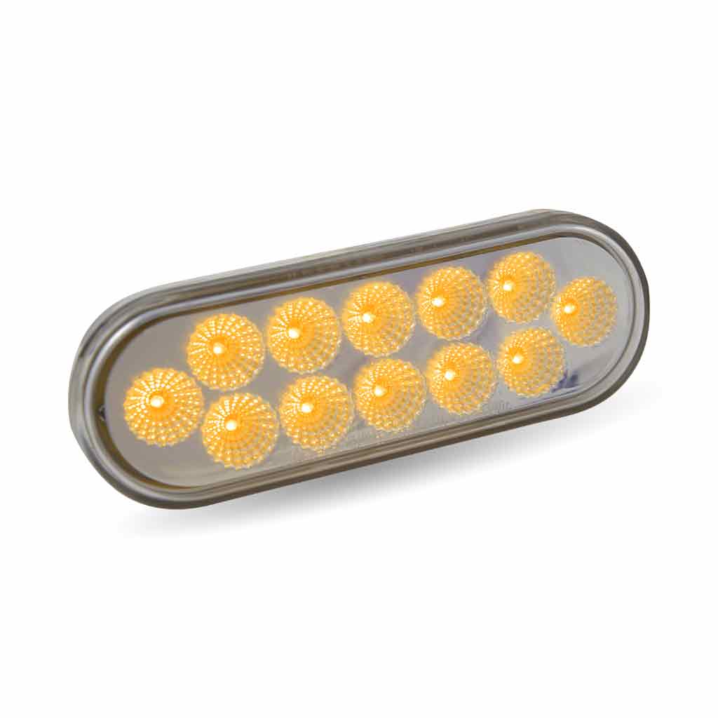 6" Amber Turn & Marker to White Auxiliary LED Oval Light - 12 Diodes - Thumbnail 7