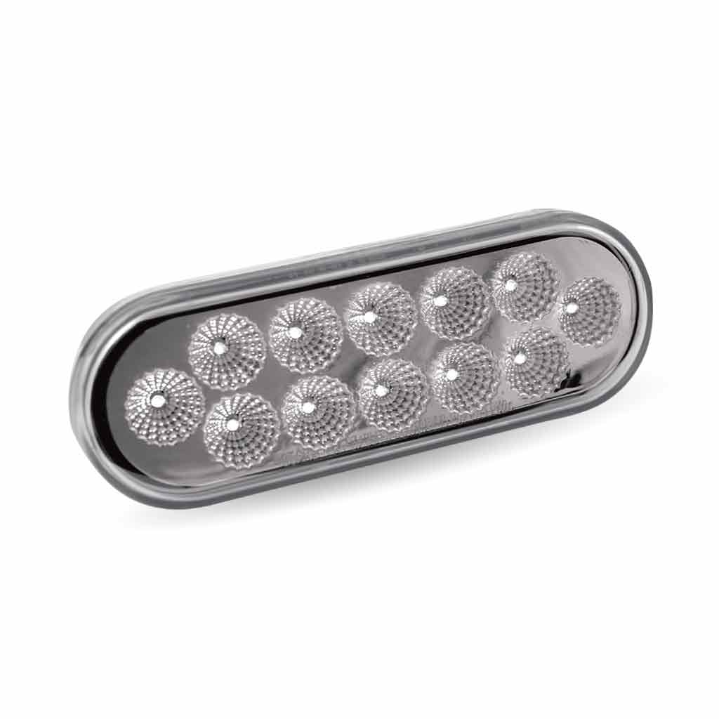 6" Red Stop, Turn & Tail to White Back Up LED Oval Light - 12 Diodes - Thumbnail 3