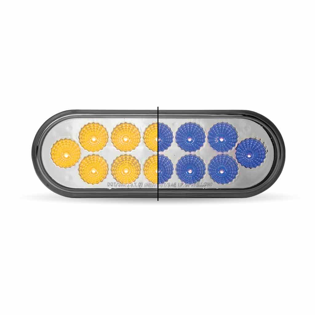 6" Amber Turn & Marker to Blue Auxiliary LED Oval Light - 12 Diodes - Thumbnail 6