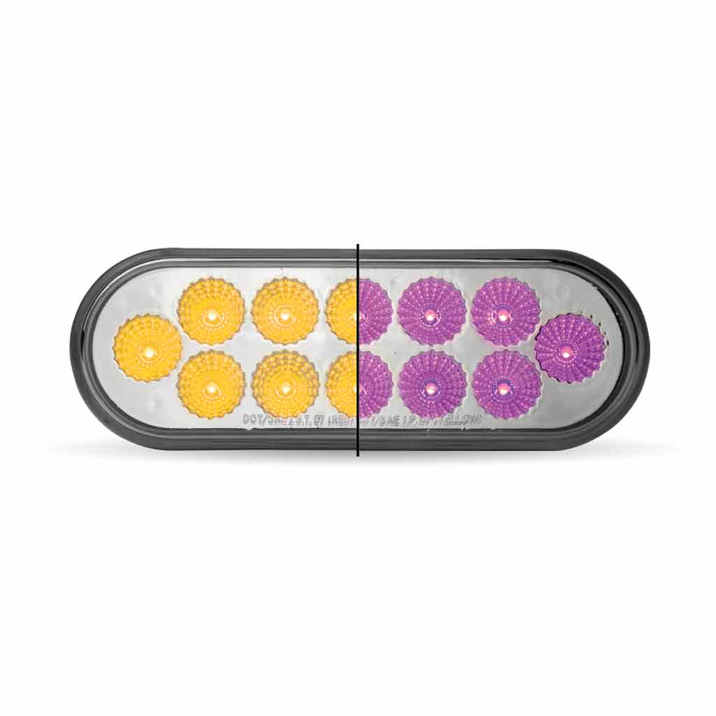 6" Amber Turn & Marker to Purple Auxiliary LED Oval Light - 12 Diodes - Thumbnail 7