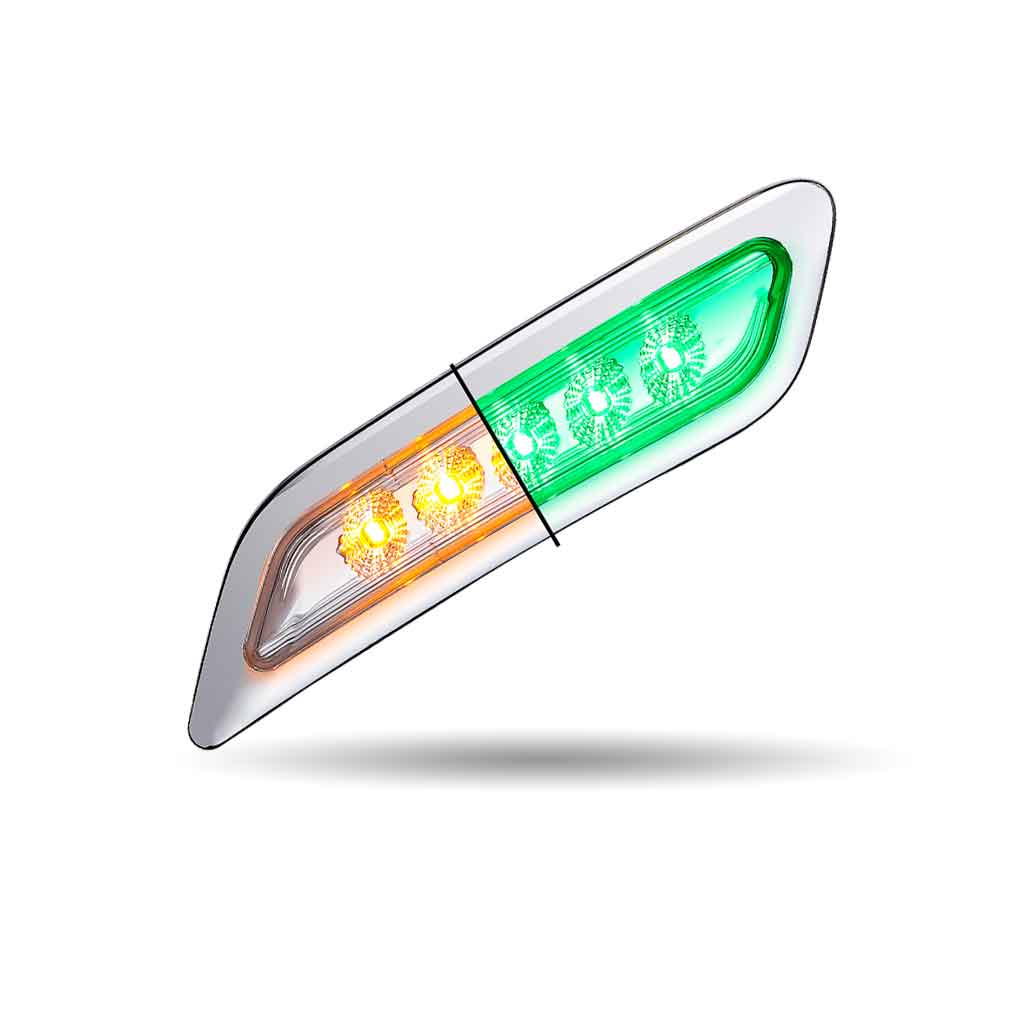 Amber Turn & Marker to Green Auxiliary Peterbilt LED Door Light - 5 Diodes | Driver Side