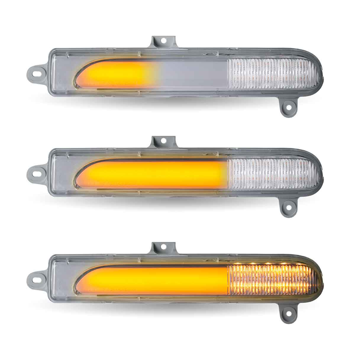 Amber Turn/Sequential & Marker to Purple Auxiliary Peterbilt Headlight Turn Signal LED Light - Driver Side | 25 Diodes - Thumbnail 2
