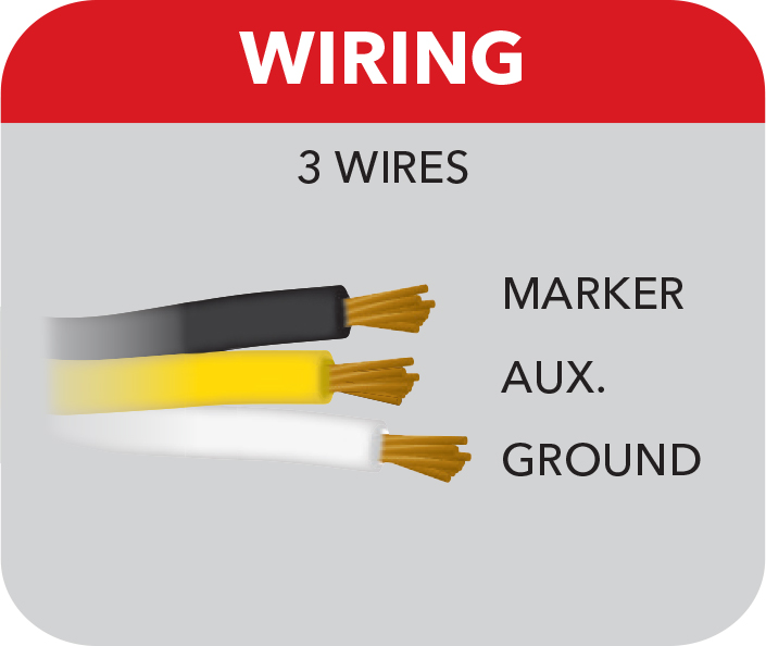 Amber Marker to Pink Auxiliary "Bullet" Style Cab LED Light with Housing - 19 Diodes - Thumbnail 3