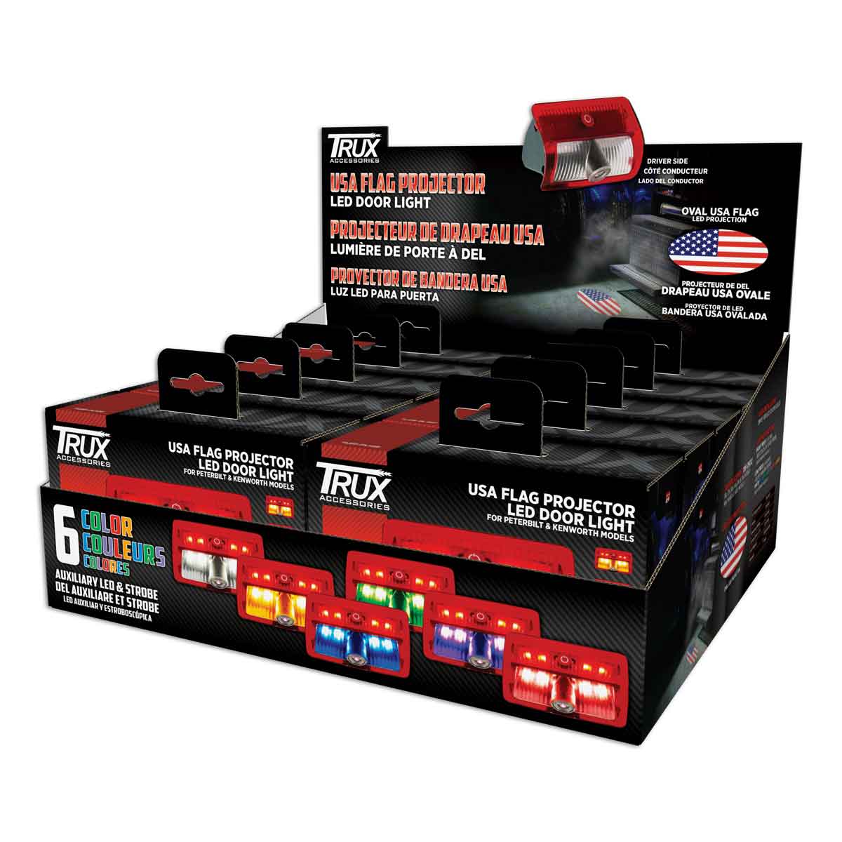 Oval USA Flag Projector LED Door Light for Peterbilt & Kenworth - Driver Side - Thumbnail 11