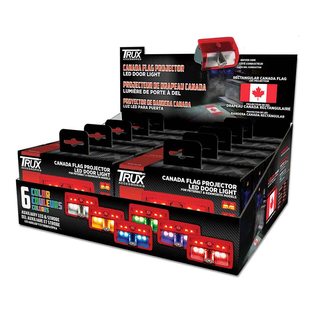 Canada Flag Projector LED Door Light for Peterbilt & Kenworth - Driver Side - Thumbnail 4