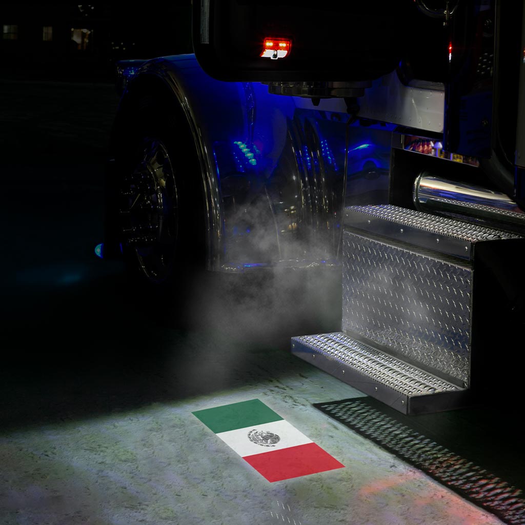 Mexico Flag Projector LED Door Light for Peterbilt & Kenworth - Driver Side - Thumbnail 5