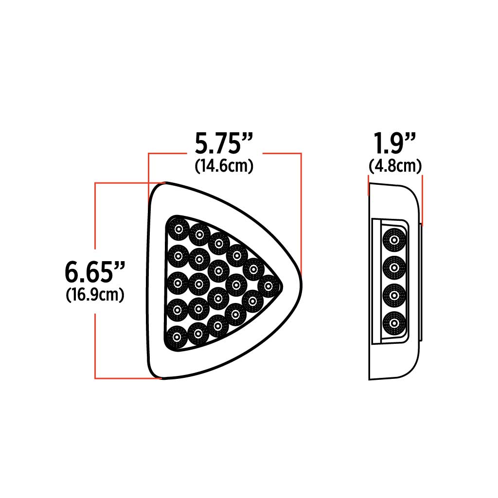 Amber Turn & Marker Peterbilt Headlight Turn Signal LED Light - 24 Diodes - Thumbnail 5
