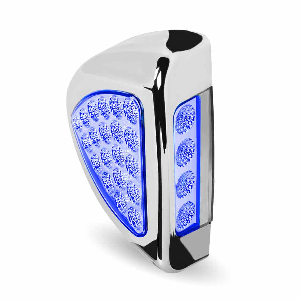 Amber Turn & Marker to Blue Auxiliary Peterbilt Headlight Turn Signal LED Light - 24 Diodes - Thumbnail 6